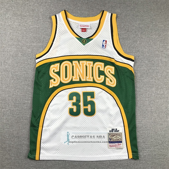 Camiseta Nino Seattle SuperSonics Kevin Durant NO 35 Mitchell & Ness 2006-07 Blanco